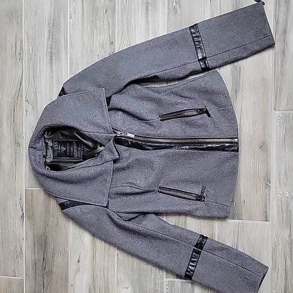 Guess grey and faux leather moto jacket - Picture 2 of 15